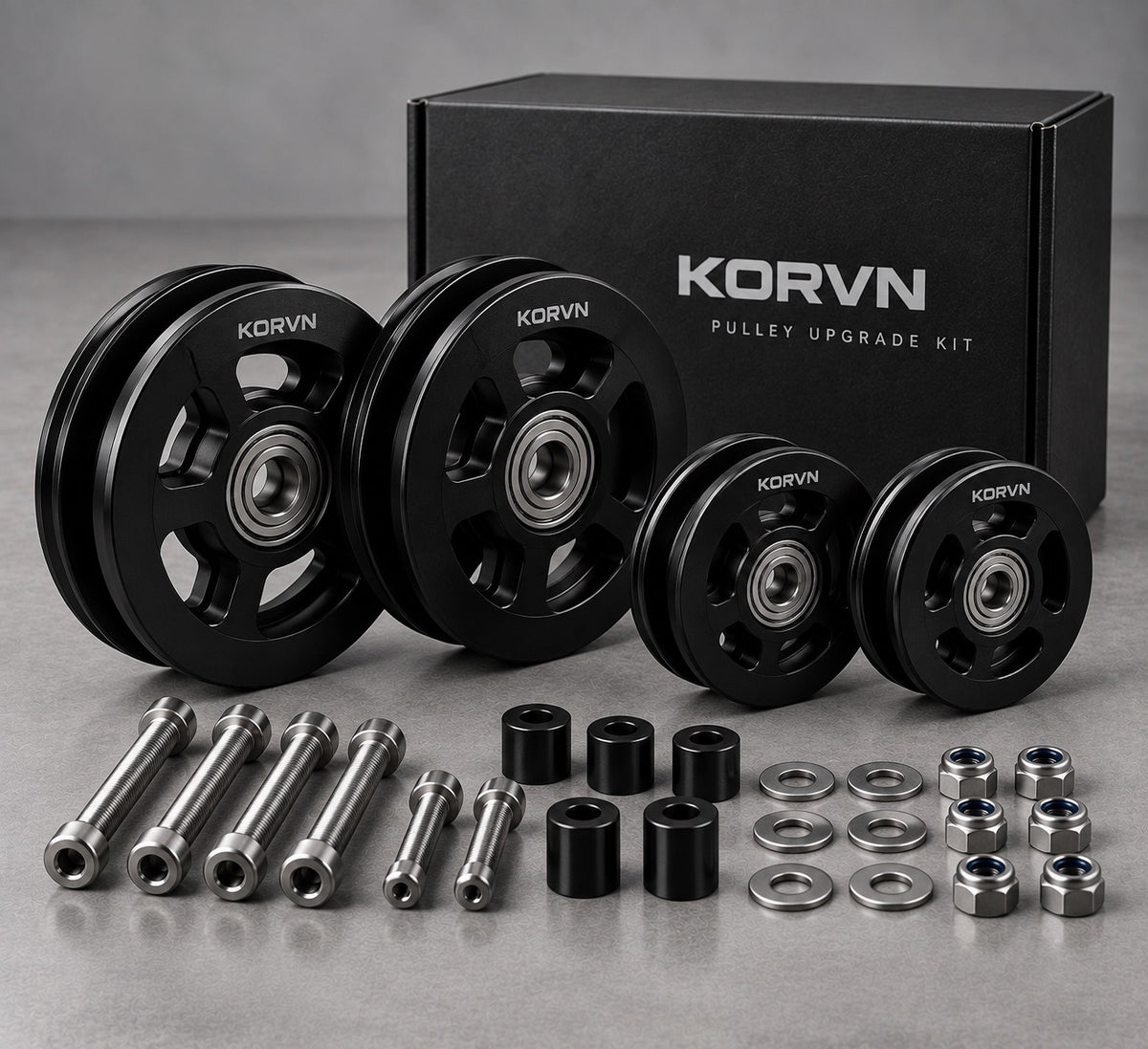 KORVN pulley upgrade kit with hardware