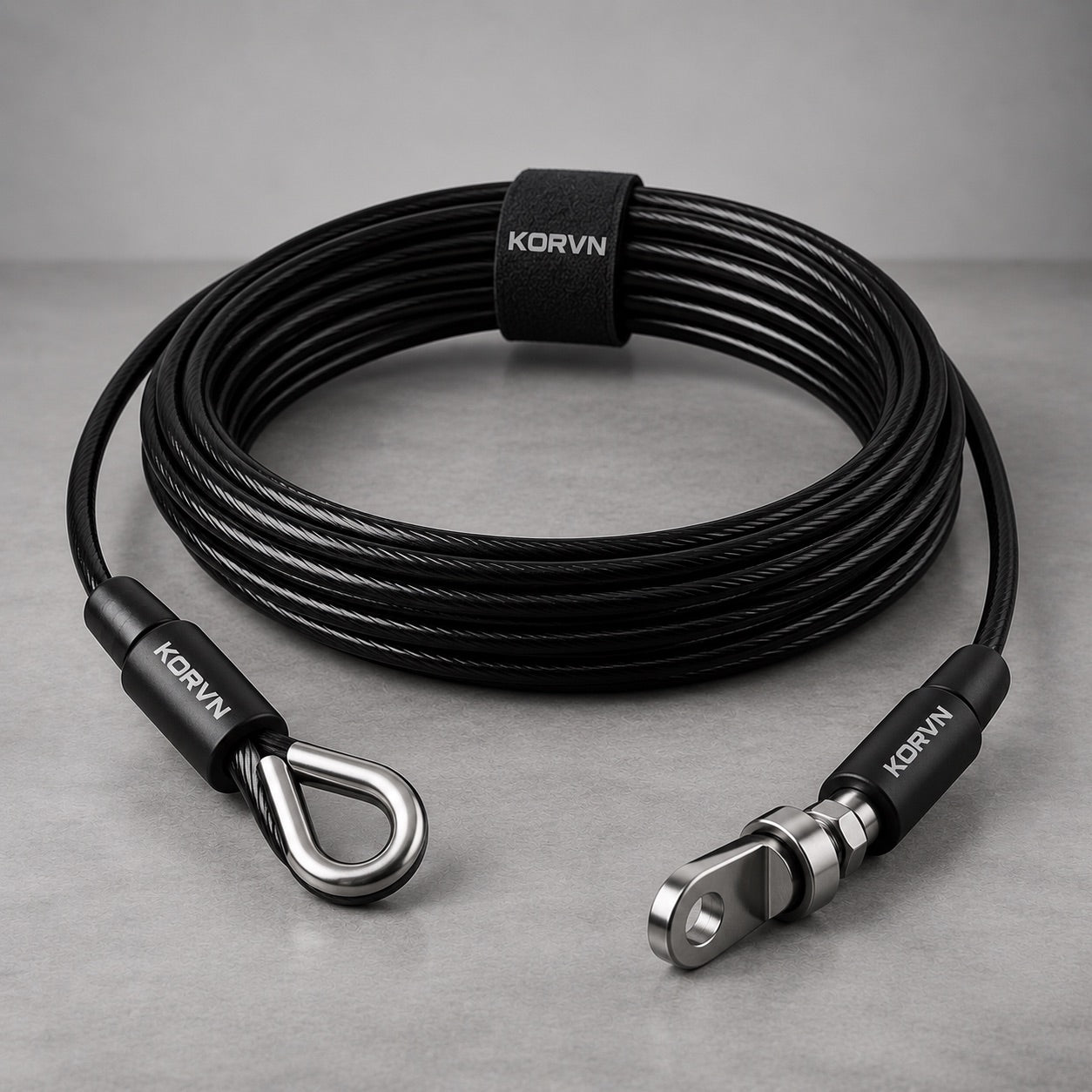 KORVN replacement cable assembly, coiled with end fittings